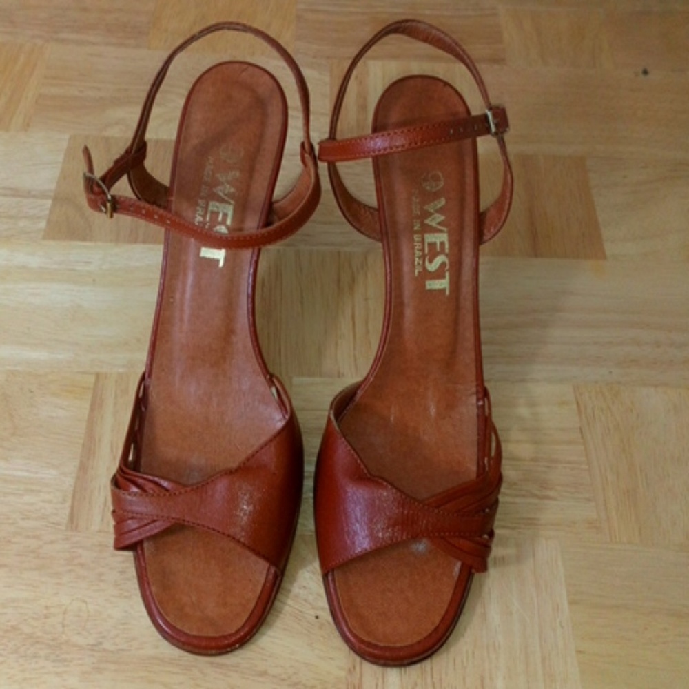 West Womens Brown High Heel Dress Shoes